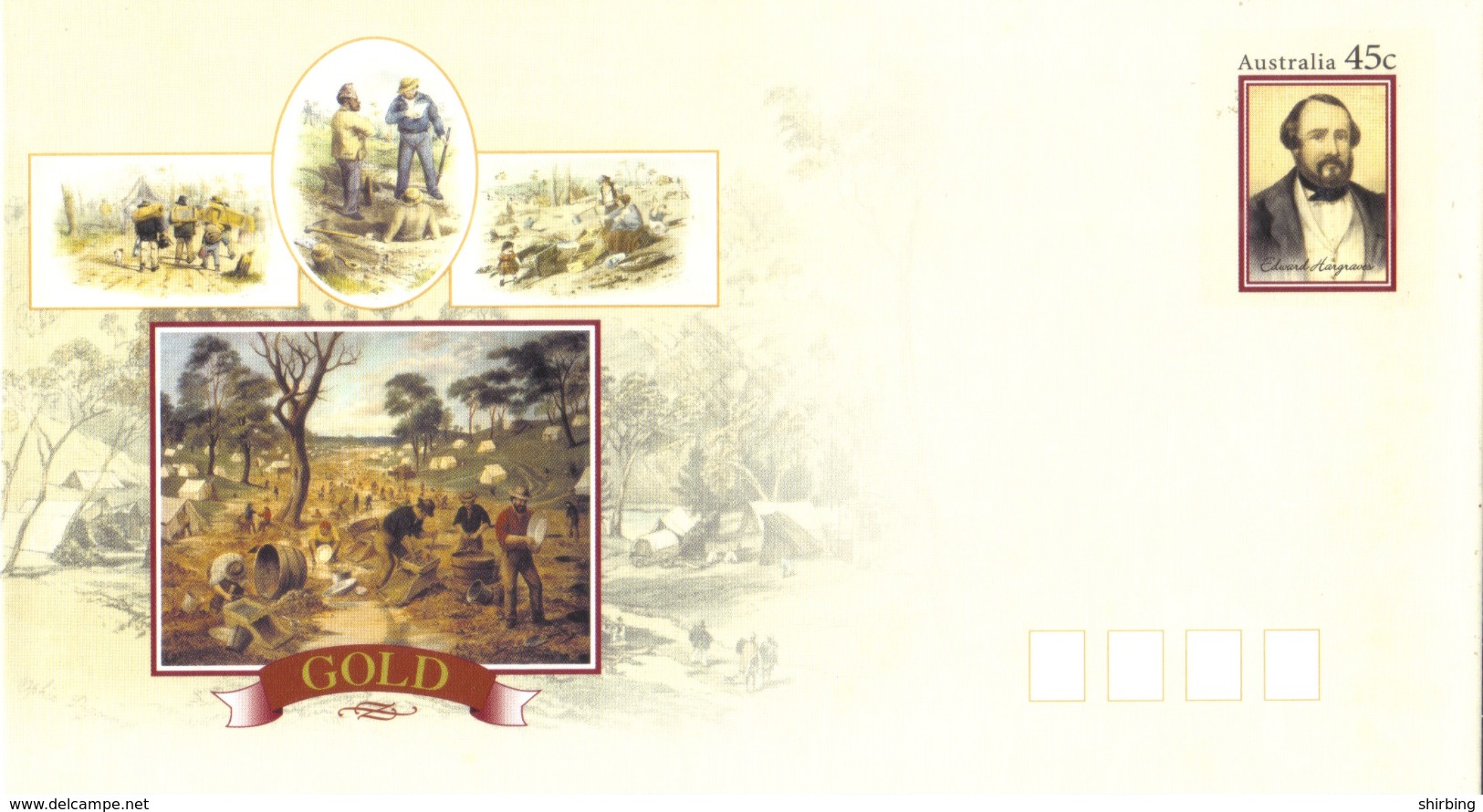 20B: Australia Gold Rush,mining , Edward Hargraves Imprint Postage Stamp Postal Cover - Minerals