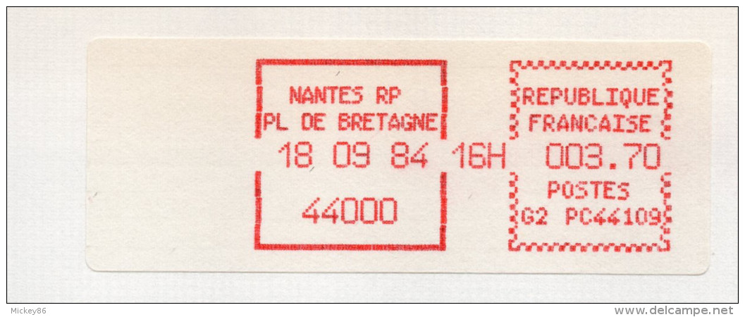 Automation-1984-NANTES RP--3.70F--Vignette Guichet Sur Lettre Pour REZE-44--étiquette  LETTRE - Lettres & Documents