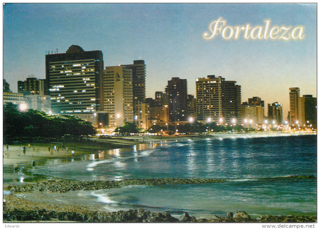 Fortaleza, Brazil Postcard Posted 2009 BARBADOS Stamp - Fortaleza