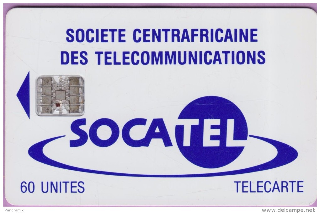 Télécarte CENTRAFRIQUE °° Socatel 60 Unités - Basique Sc7 -  N°  7575  -  R / V  *  T B E - Centrafricaine (République)