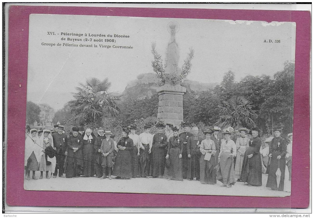 14.- 8 SUPERBES CARTES .- Pélerinage à LOURDES Du Diocèse De BAYEUX  2-7 Aout 1908 .Le Chemin De Croix ( Port Gratuit) - Bayeux