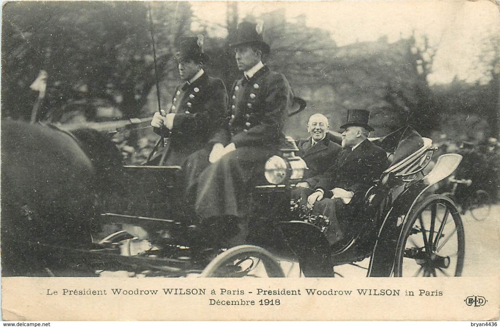 LE PRESIDENT WOODROW WILSON à PARIS - DECEMBRE 1918. - Présidents