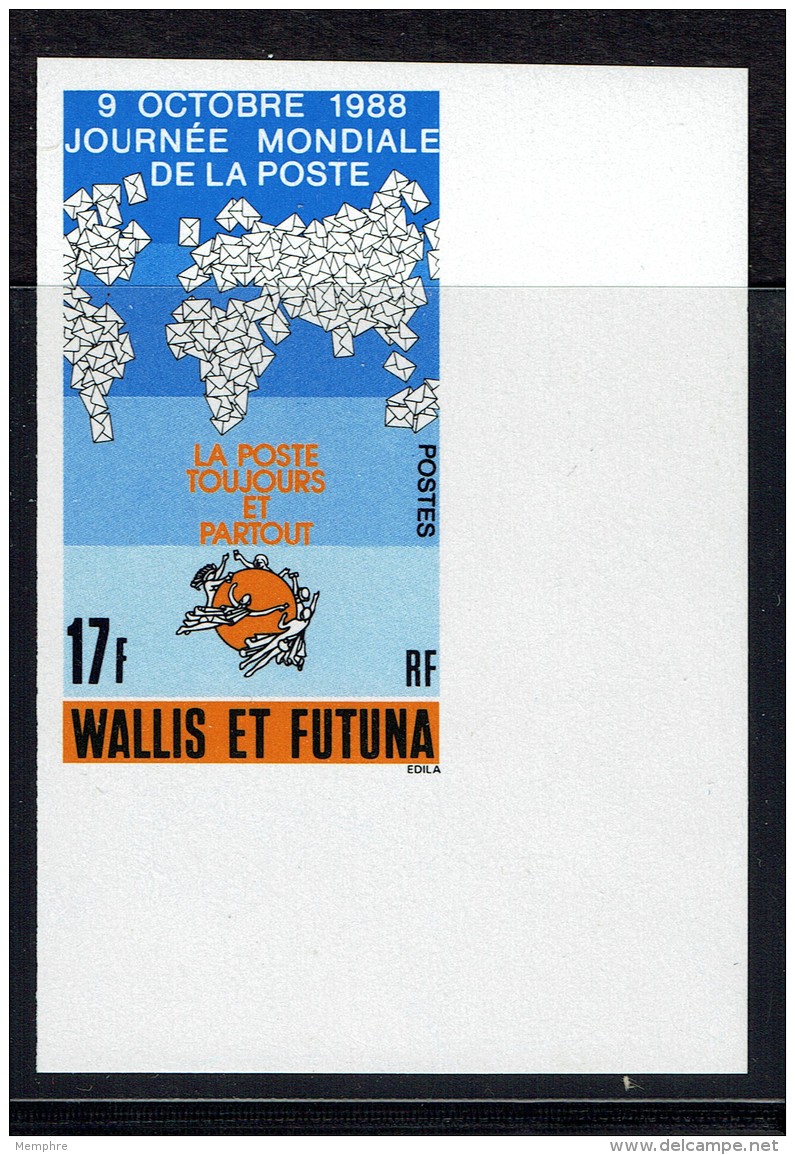 1988  Journée Mondiale De La Poste Carte  Yv 382  Non-dentelé ** - Imperforates, Proofs & Errors