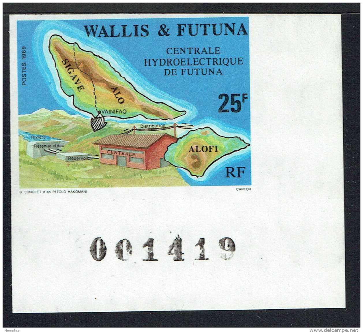 1989   Centrale Hydroélectrique De Futuna   Yv 386  Non-dentelé ** - Imperforates, Proofs & Errors