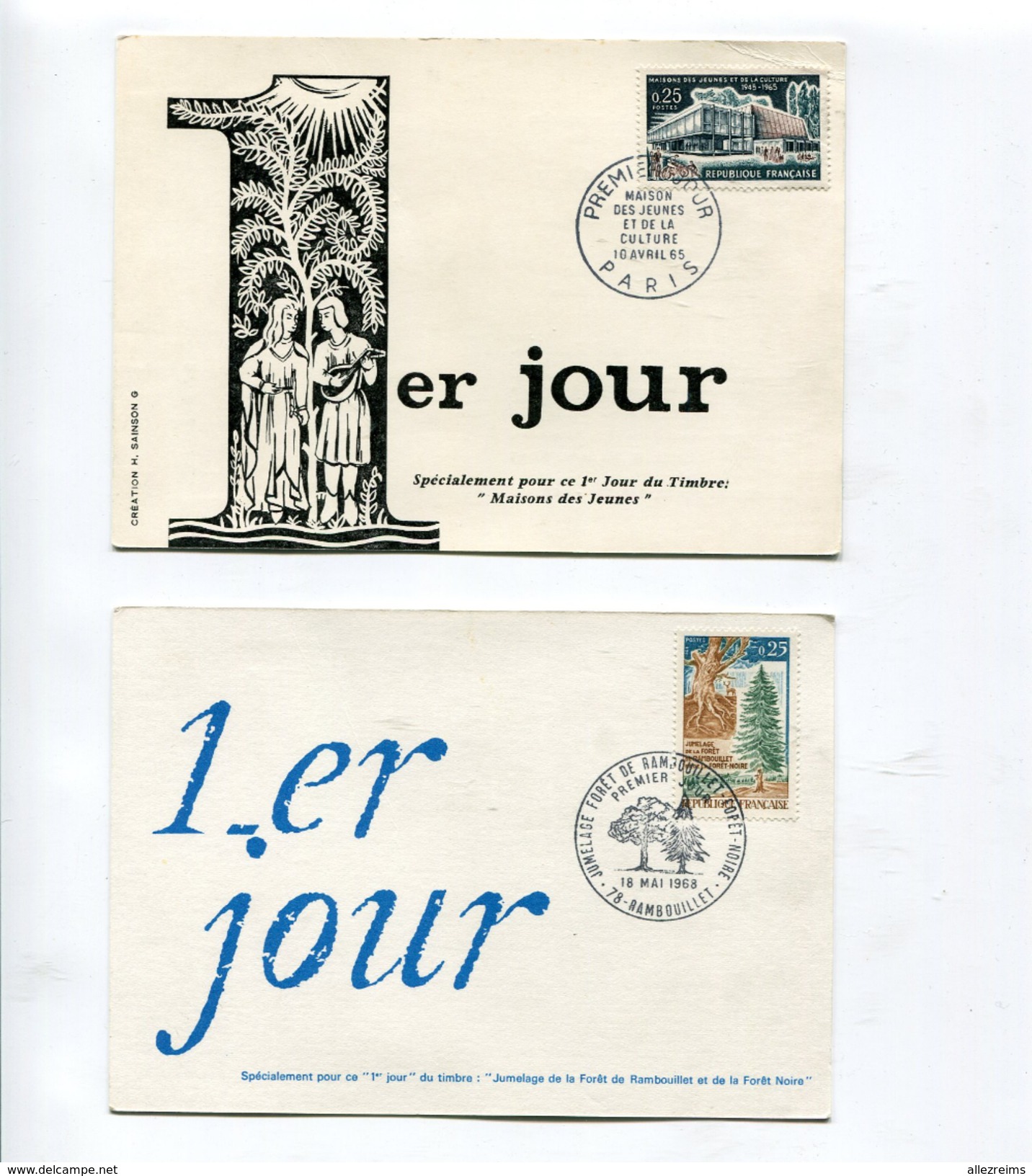 France  Lot De 4 Cartes 1er Jour - 1960-1969