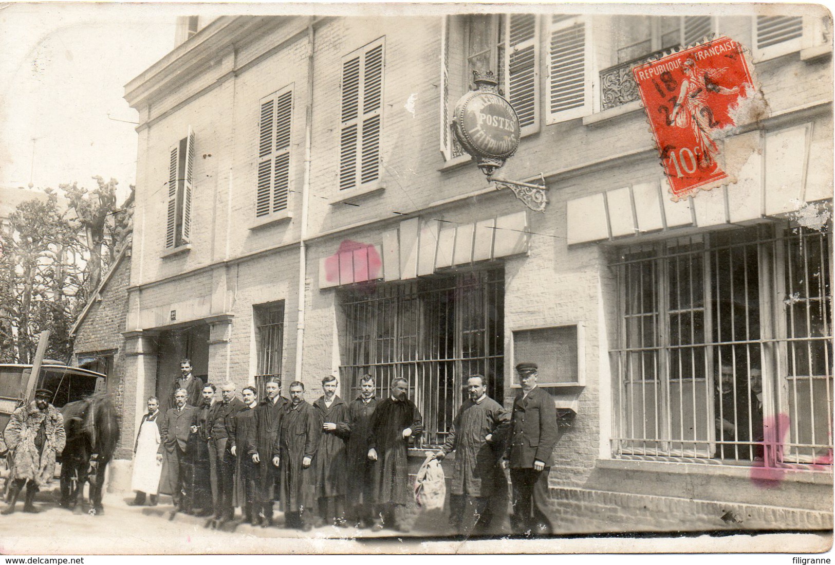 SUPERBE CARTE PHOTO DE LA POSTE A EVREUX EN 1912 - Evreux