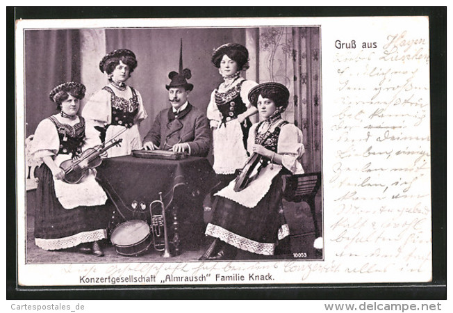 CPA Konzertgesellschaft Almenrausch, Familie Knack, Trachtenkapelle - Musique Et Musiciens