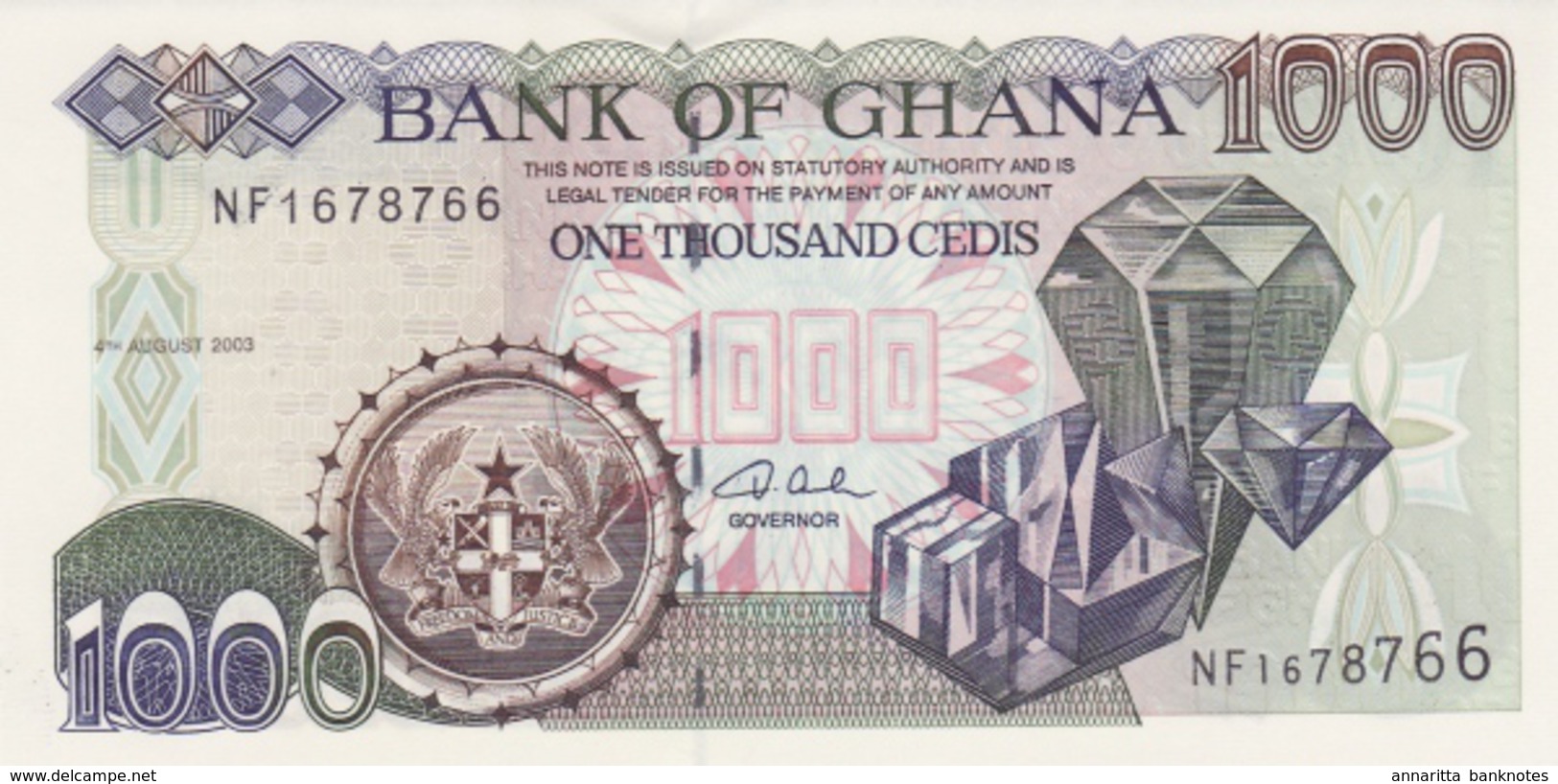 Ghana (BOG) 1000 Cedis 2003 UNC Cat No. P-32i / GH136b - Ghana