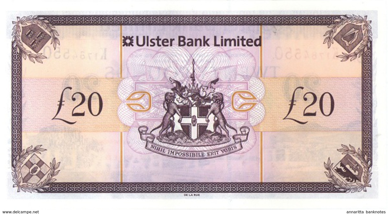 Northern Ireland (UBL) 20 Pounds 2010 UNC Cat No. P-342 / IEN938d - 20 Pounds