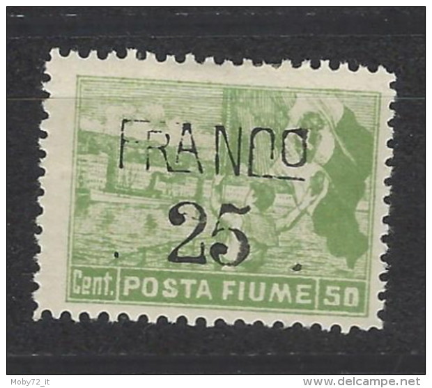 Fiume - 1919 - Nuovo/new MH - Sovrastampati 'Franco' - Sass. N. 82 - Fiume