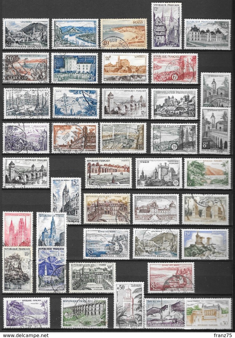 Poste 1954/61-série "Monuments Et Sites Touristiques" 2- (41 Val)-OBL - Collections