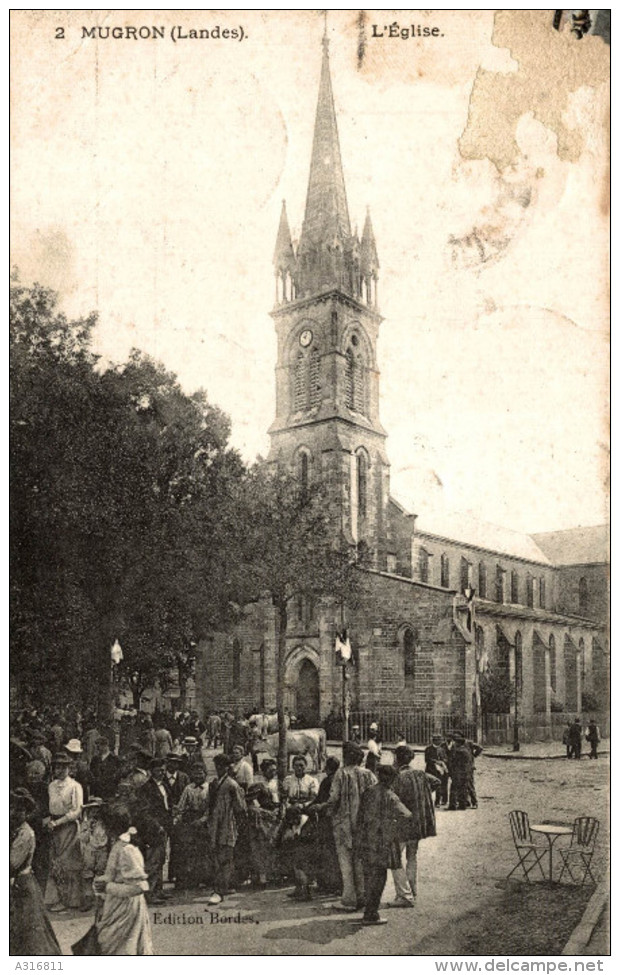 MUGRON (lander ) L Eglise  RARE MARCHE AUX BESTIAUX - Other & Unclassified