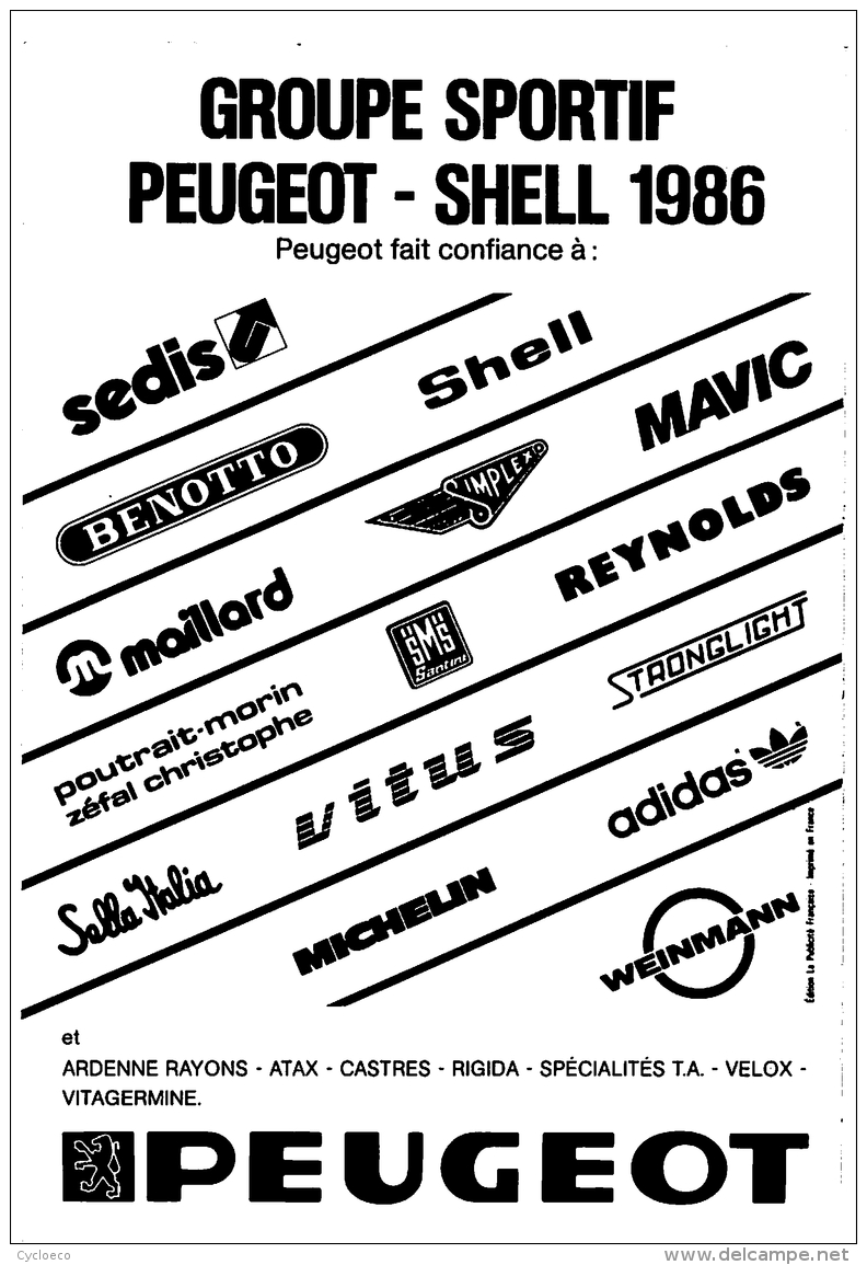 Gilbert GLAUS . 2 Scans. Lire Descriptif. Cyclisme. Peugeot Shell Talbot 1986 - Ciclismo
