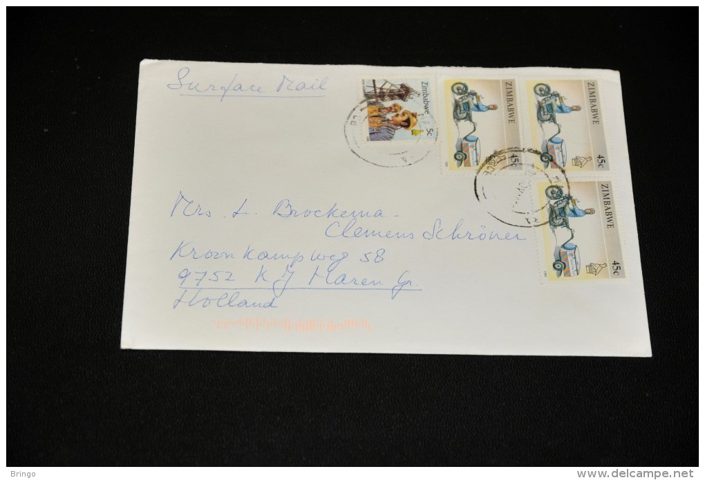 3- Envelope From Zimbabwe To Holland - Zimbabwe (1980-...)