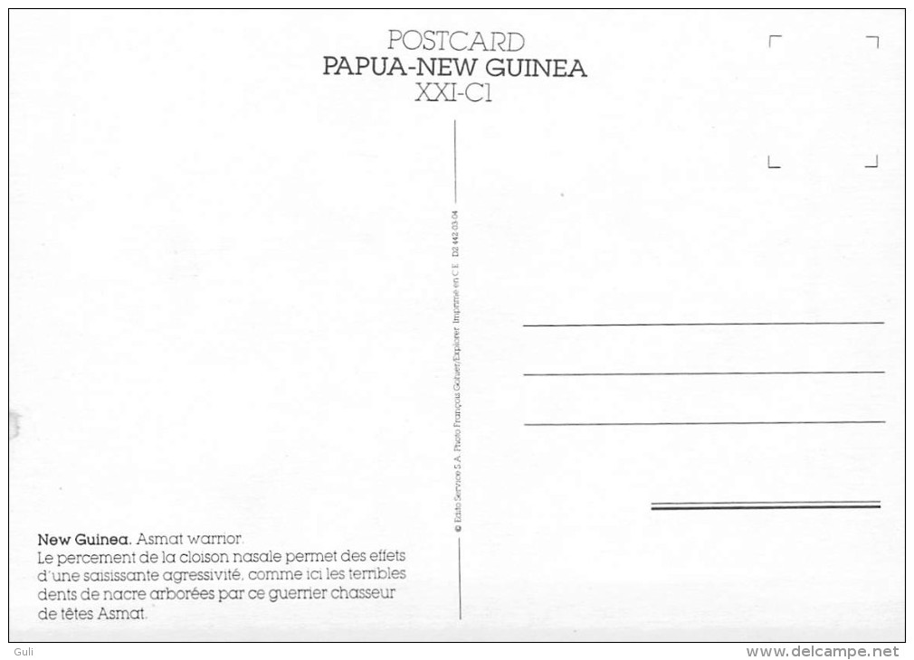 Océanie  -Papouasie-Nouvelle-Guinée- Papua New Guinea Asmat Warrior (A)  * PRIX FIXE - Papua Nuova Guinea