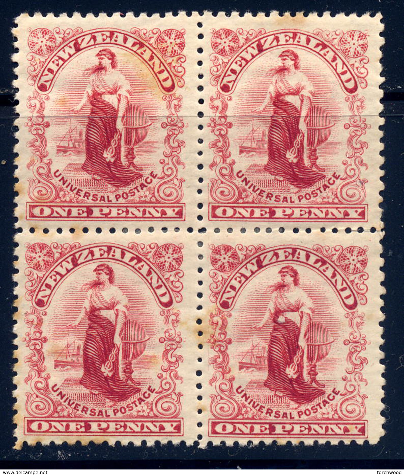 New Zealand  Sc#  105  MH  Block-4 1901 - Unused Stamps