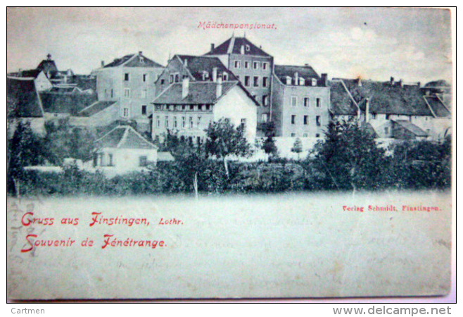 57 FENETRANGE FINSTINGEN SOUVENIR  MADCHENPESIONNAT  UN LEGER PLI CARTE 1901 - Sarralbe