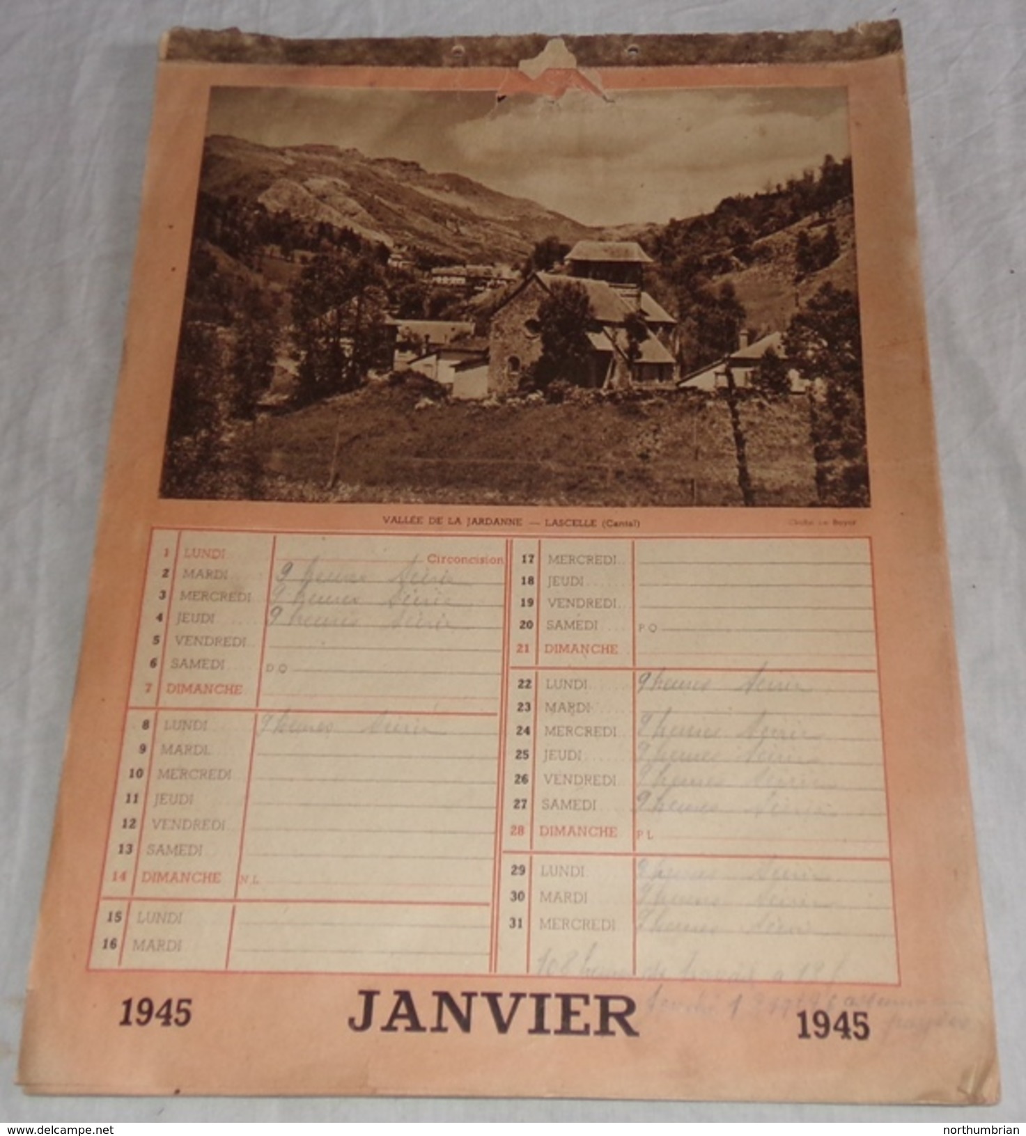 Calendrier De 1945 Français WW2 - 1939-45