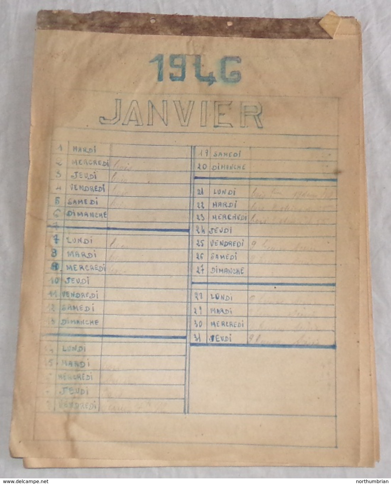 Calendrier De 1945 Français WW2 - 1939-45