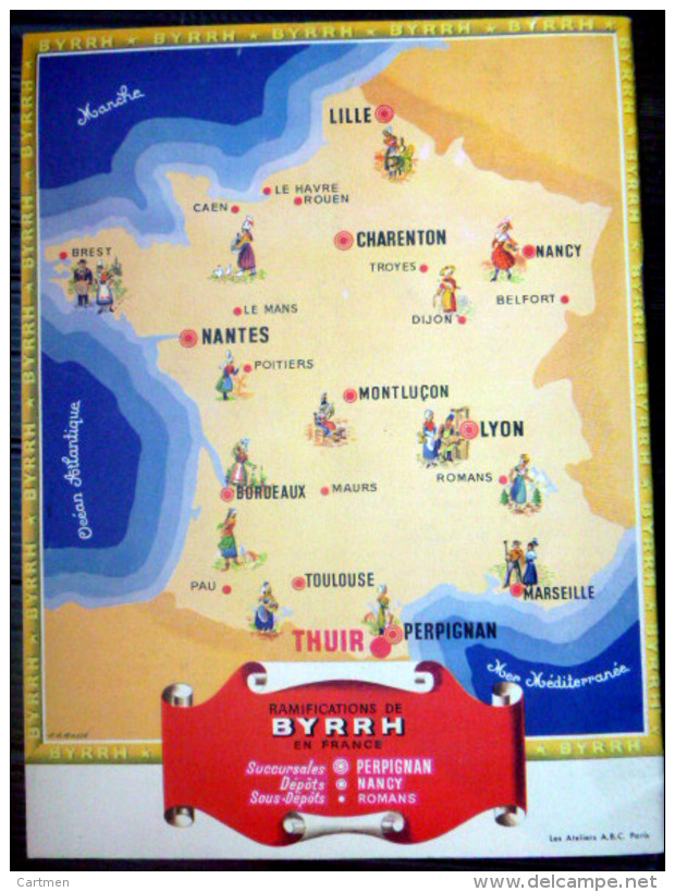 66 THUIR PERPIGNAN  APERITIFS BYRRH PLAQUETTE DE PRESENTATION MONUMENTALE  DES ETABLISSEMENTS VIOLET BYRRH - Alkohol