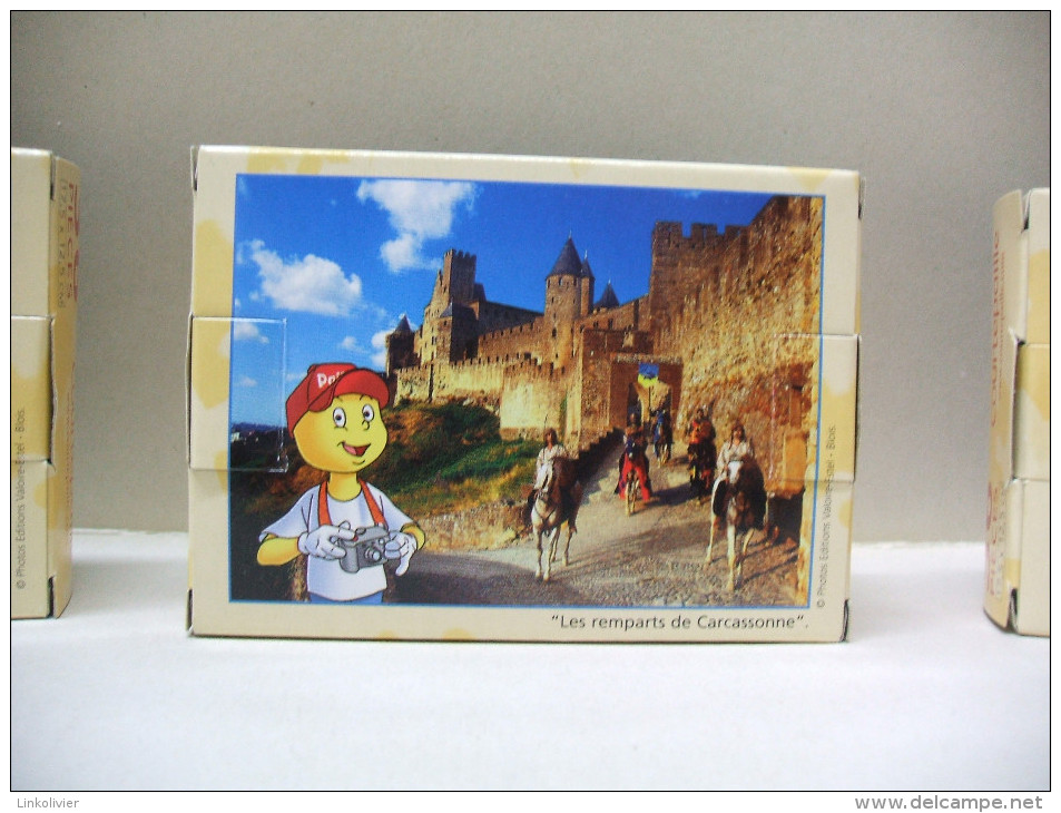 5 PUZZLES COURTEPAILLE - Puzzle 36 Pièces : 2 X Etretat / Chenonceaux / Les Remparts De Carcassonne / Mont-Saint-Michel - Puzzle Games