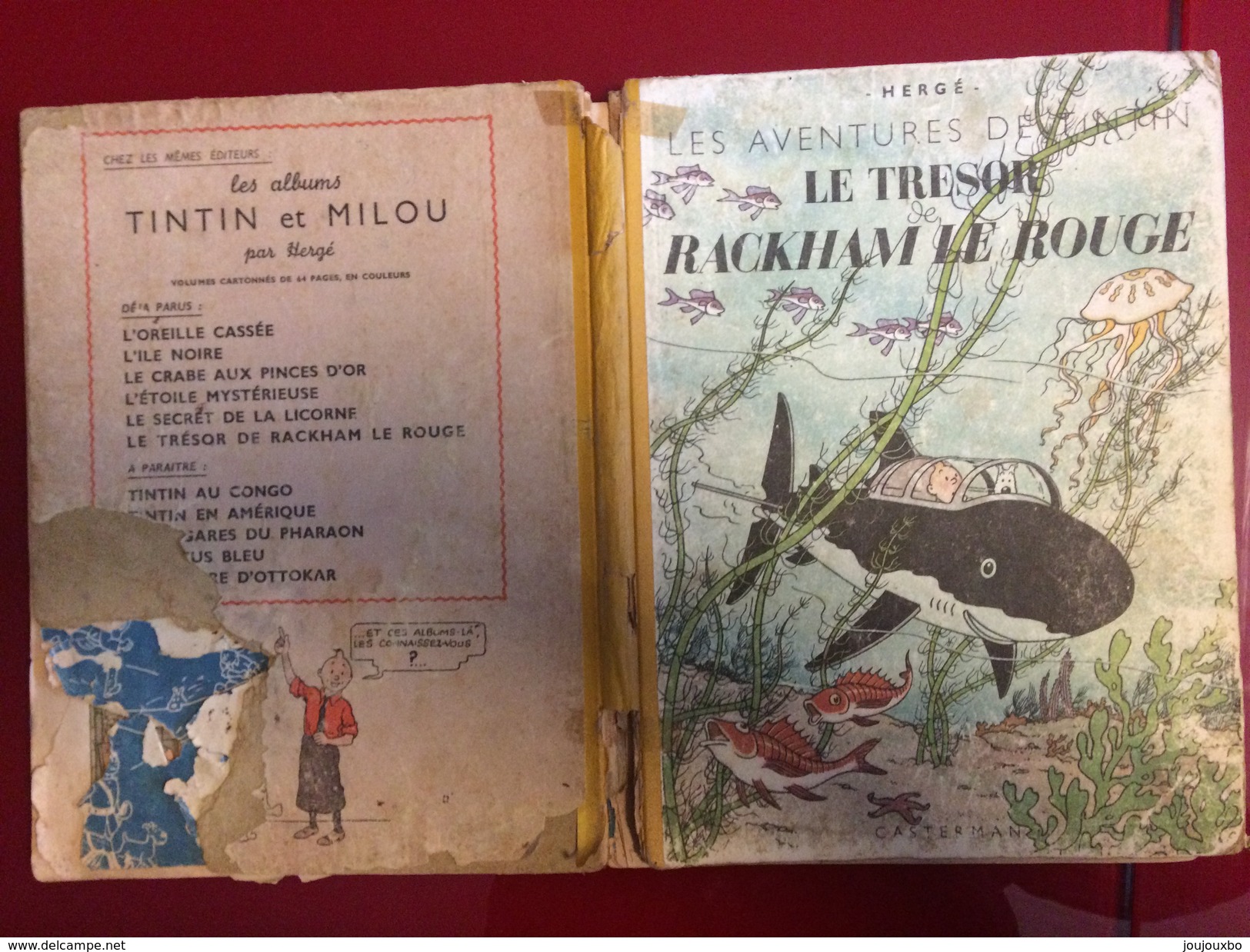 TINTIN LE TRESOR DE RACKAM LE ROUGE EO 4e PLAT A 24  BLANC TIRAGE 37815 NOVEMBRE  1945 - Hergé