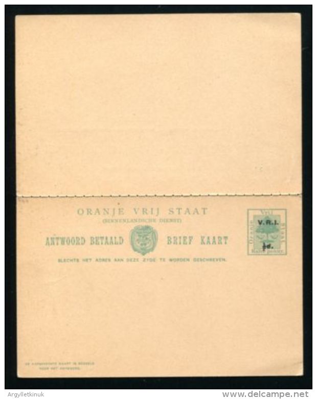 ORANGE FREE STATE STATIONERY BROKEN NUMBER - Orange Free State (1868-1909)