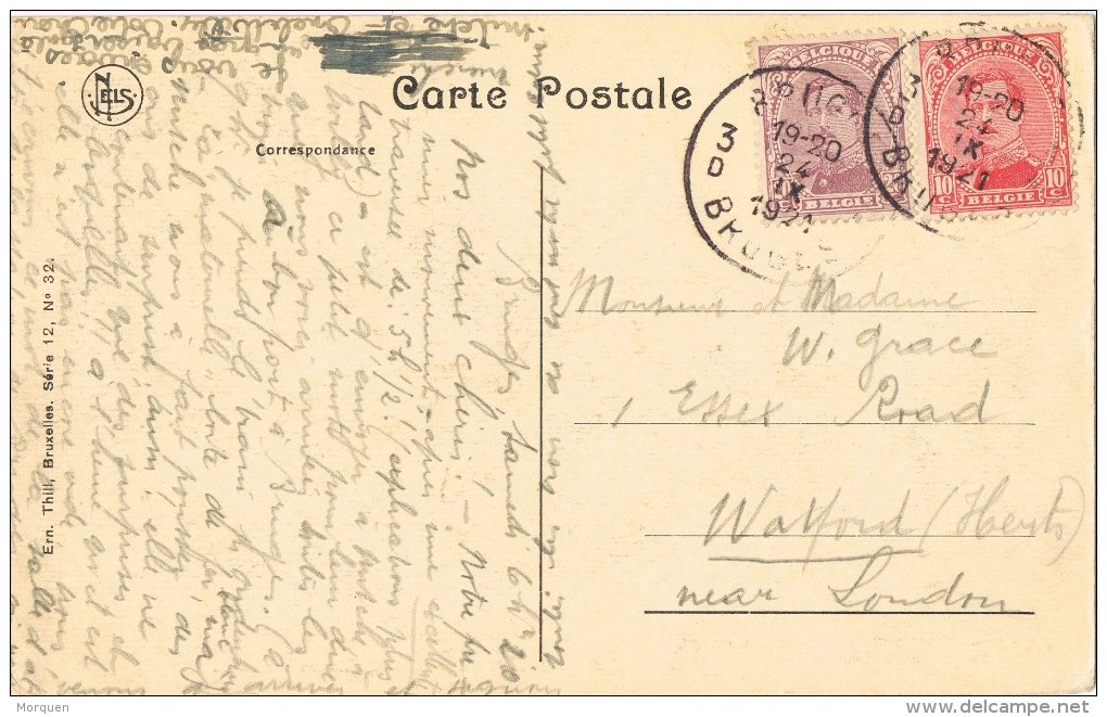 20421. Postal BRUGES (Belgien) 1921. Derriere  Gruuthuse. Types Brugeois - Cartas & Documentos