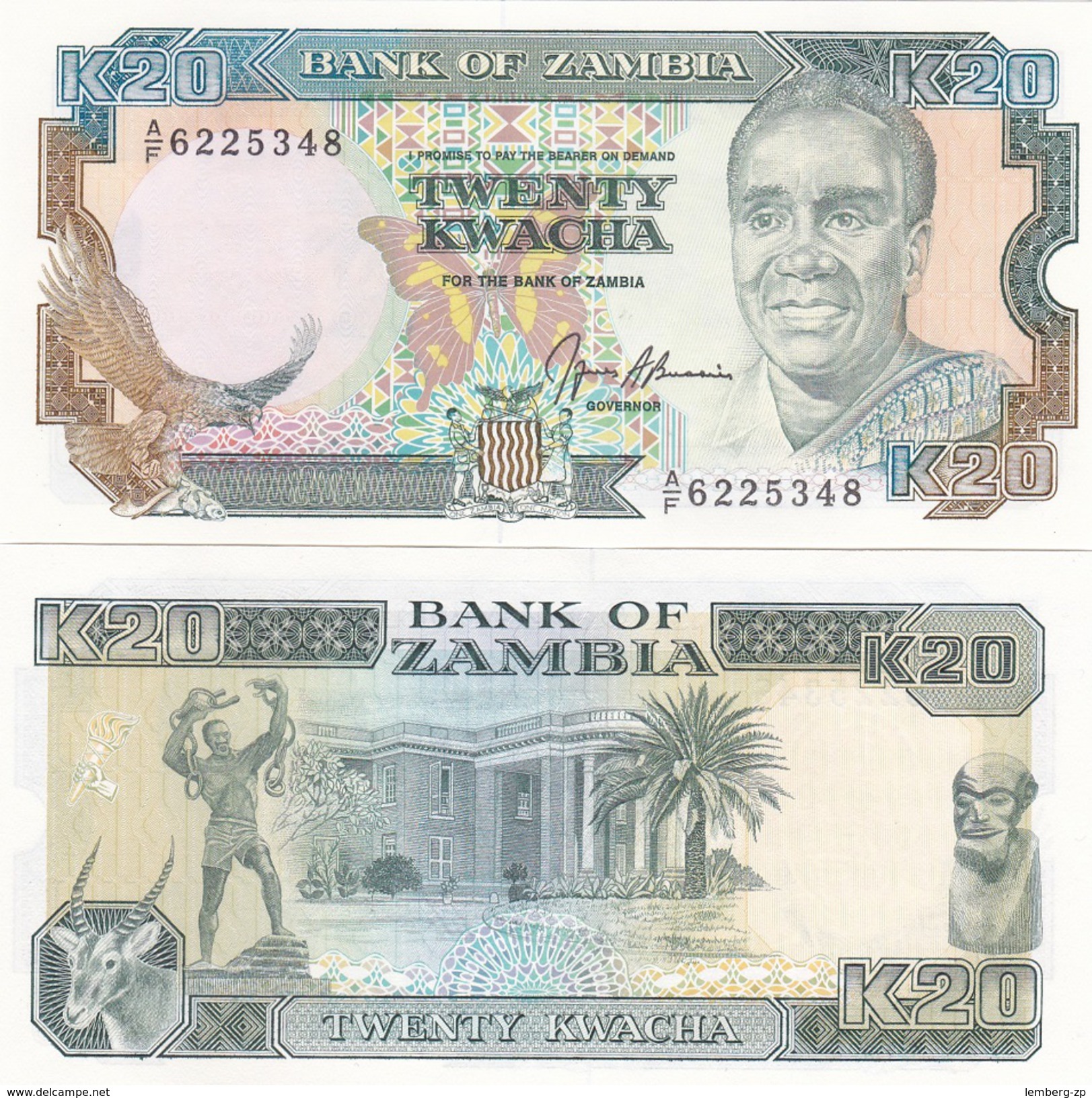 Zambia - 20 Kwacha 1991 UNC Lemberg-Zp - Zambia