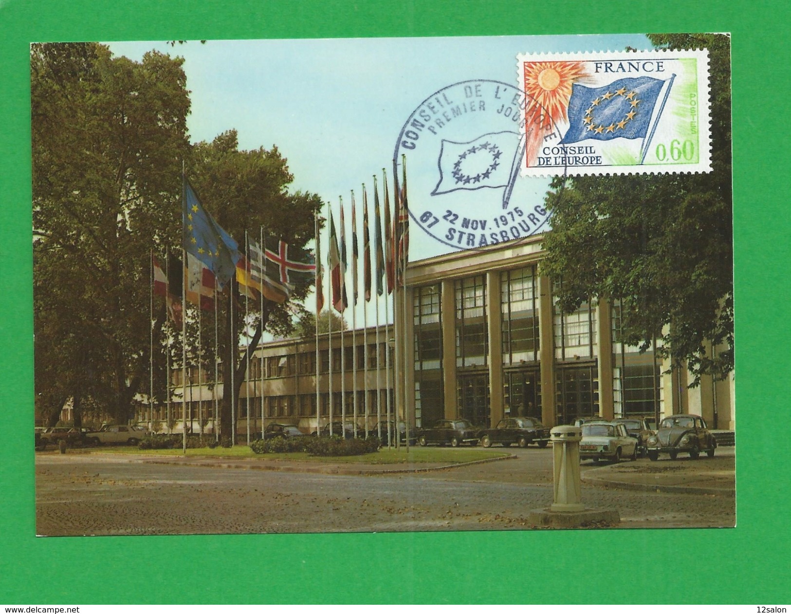 FRANCE CARTE MAXIMUM  N° Conseil De L'europe Strasbourg - 1970-1979