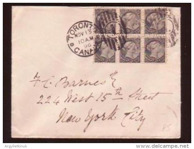 CANADA TO NYC 1896 COVER - Cartas & Documentos