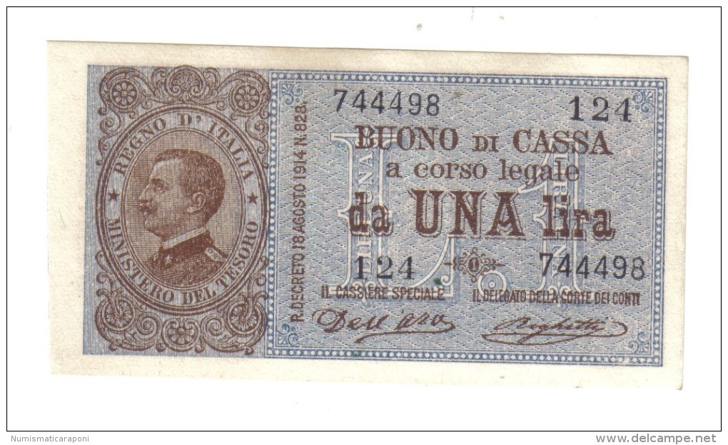 1 Lira Buono Di Cassa Serie 124 21 09 1914 Q.fds  LOTTO 1337 - Italia – 1 Lira