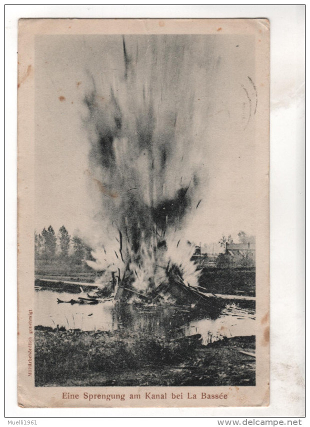 Nr.  7696,  Eine Sprengung Am Kanal Bei La Bassee,  Feldpost - Guerre 1914-18