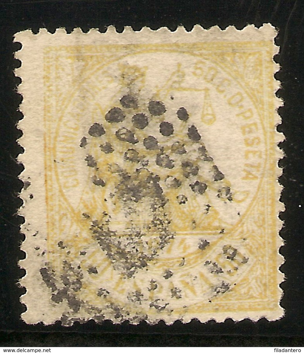 Edifil  149 (º)  50 Céntimos Amarillo  Alegoría Justicia   1874    NL1072 - Used Stamps