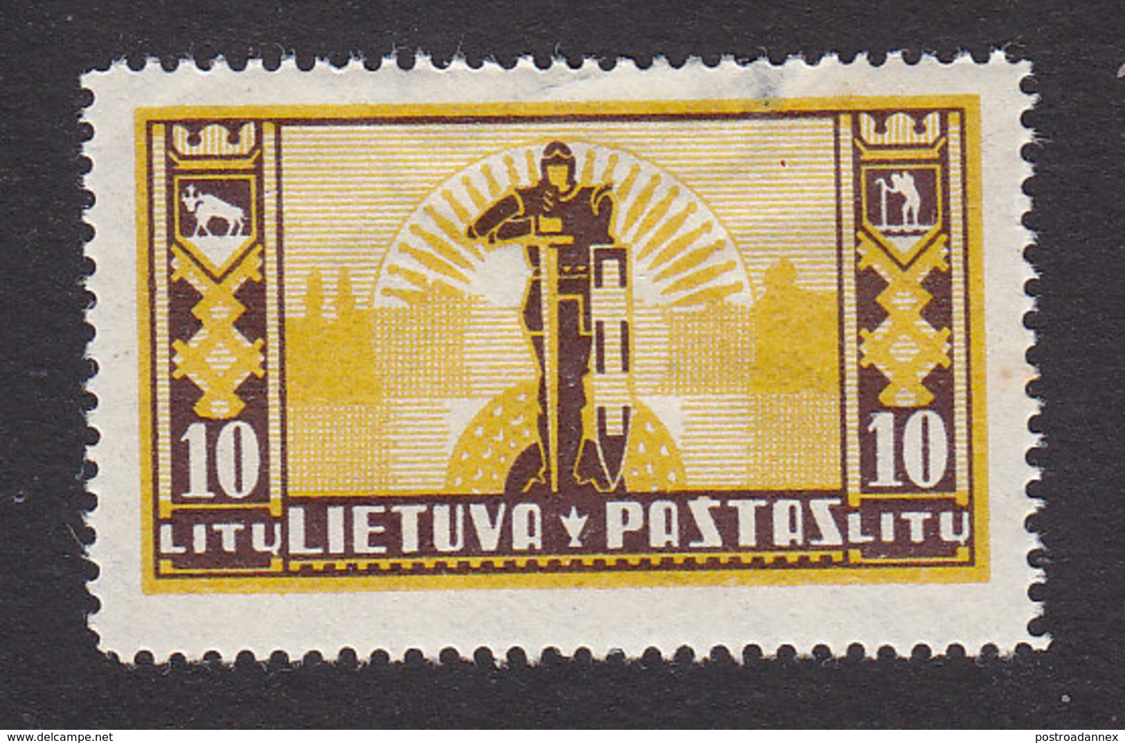 Lithuania, Scott #295, Mint Hinged, Knight, Issued 1934 - Lithuania