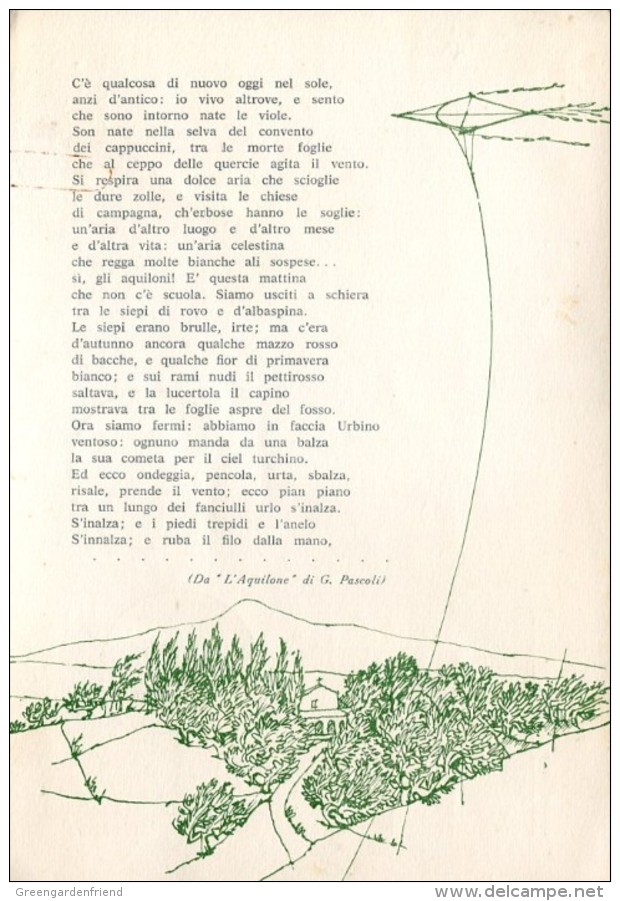 16266 Italia, Special Postmark 1961 Urbino, Sagra Dell'aquilone, Kite Fest -  Festes Des Cerf-volant - Other & Unclassified