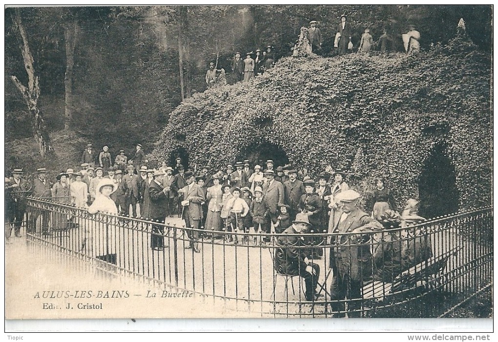 AULUS - Les - BAINS    ( 09 )   La  Buvette  En  1900     ( Les Personnages Sont Peut - être à Identifier  ? .) - Autres & Non Classés