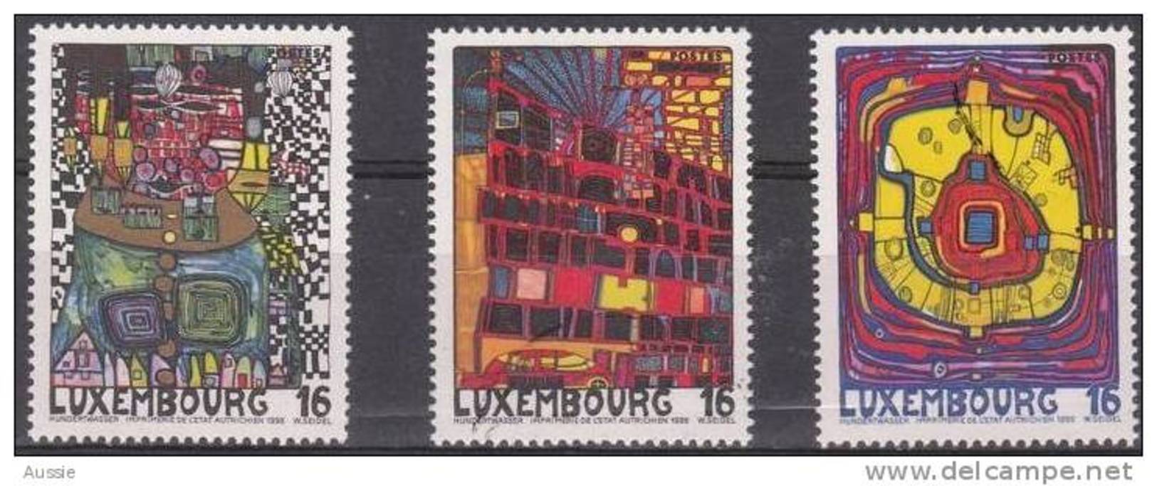 Luxembourg 1995 Yvertn°  1310-12 *** MNH Cote 6,75 Euro Hundertwasser - Neufs