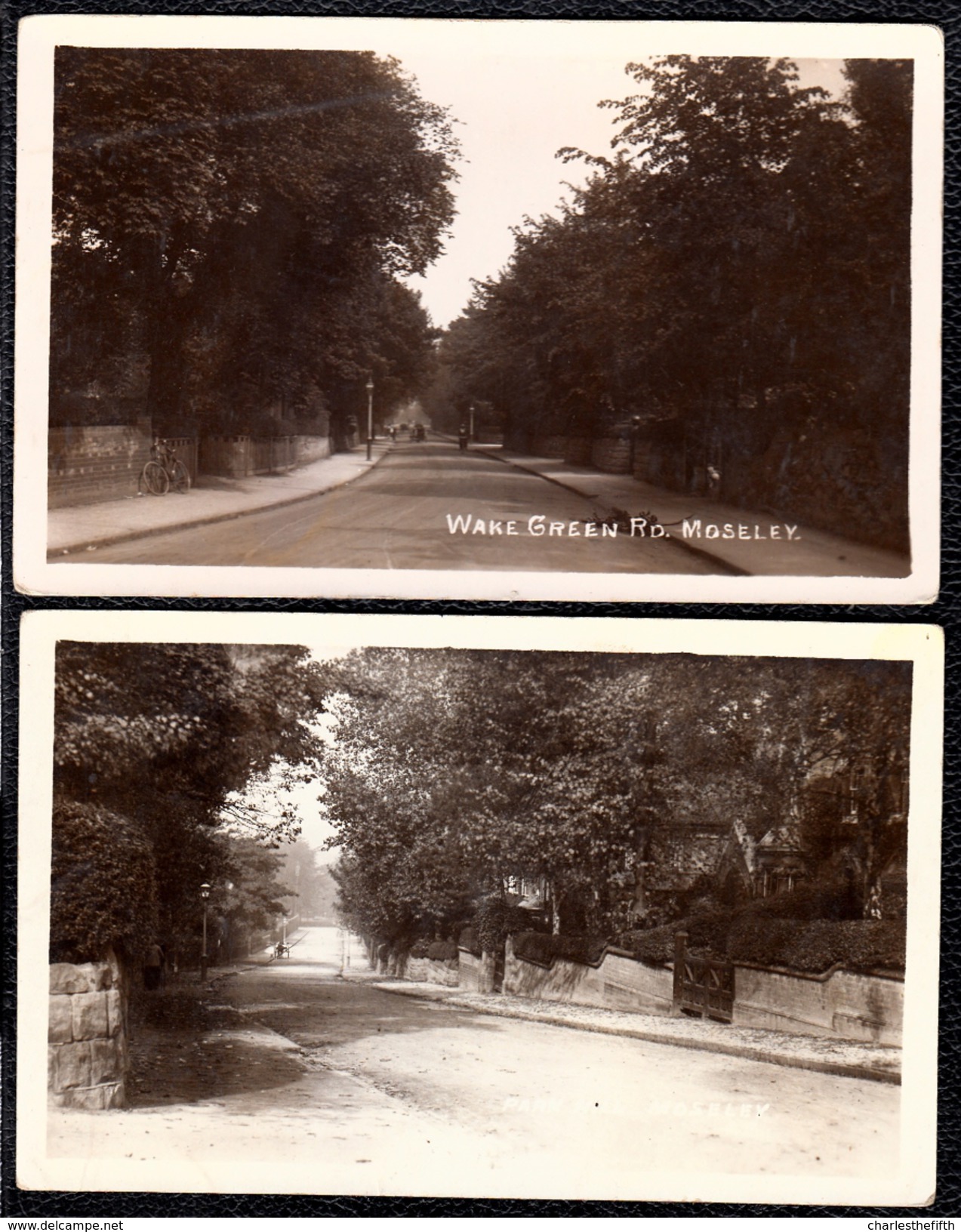 2 X OLD PHOTO CARD MOSELEY PARK HILL & WAKE GREEN - Birmingham