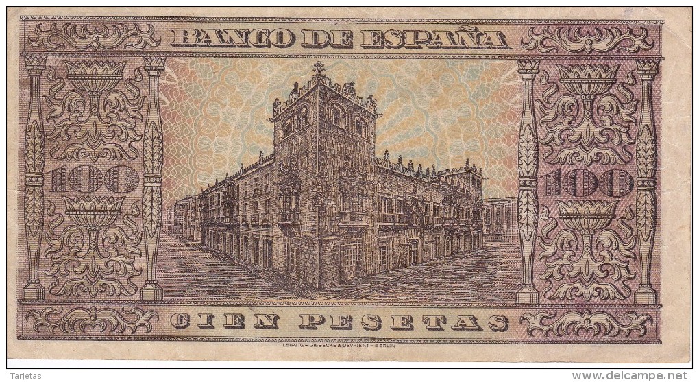 BILLETE DE ESPAÑA DE 100 PTAS 20/05/1938 SERIE A  EN CALIDAD MBC (BANK NOTE) - 100 Peseten