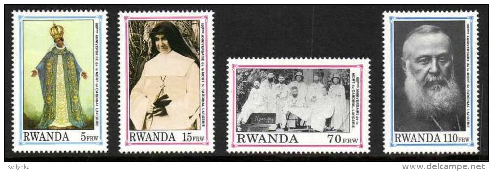 Rwanda - 1388/1391 - Cardinal Lavigerie - 1992 - MNH - Ungebraucht