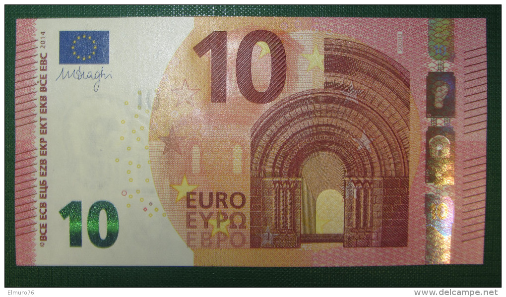 10 Euro S004F2 Italy Serie SE Draghi Perfect UNC - 10 Euro