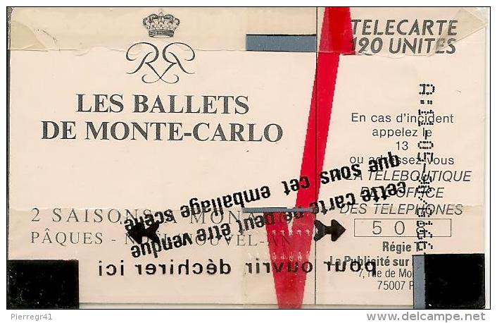 CARTE-PUBLIC-MONACO-120U-MF 09-GEM A-NSB-BALLETS De MONTE CARLO-BE - Monace