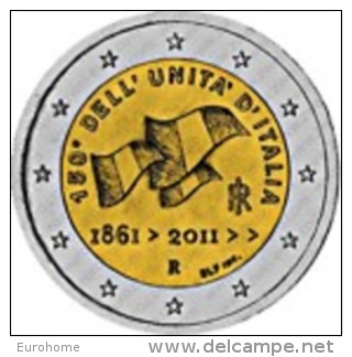 Italie 2011     2 Euro Commemo    150 Eenwording Italie   UNC Uit De Rol  UNC Du Rouleaux  !! - Italia