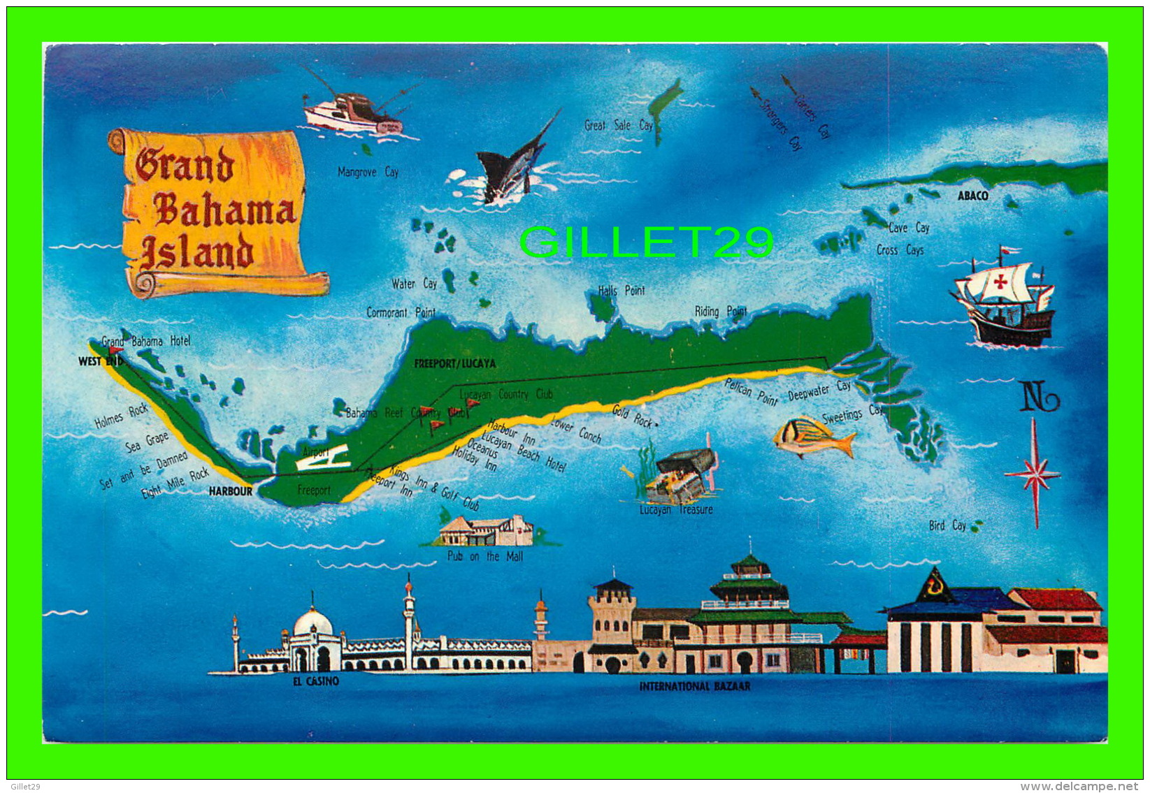 CARTES GÉOGRAPHIQUES - MAP OF GRAND BAHAMA ISLAND - CALYPSO DISTRIBUTORS LTD - - Cartes Géographiques