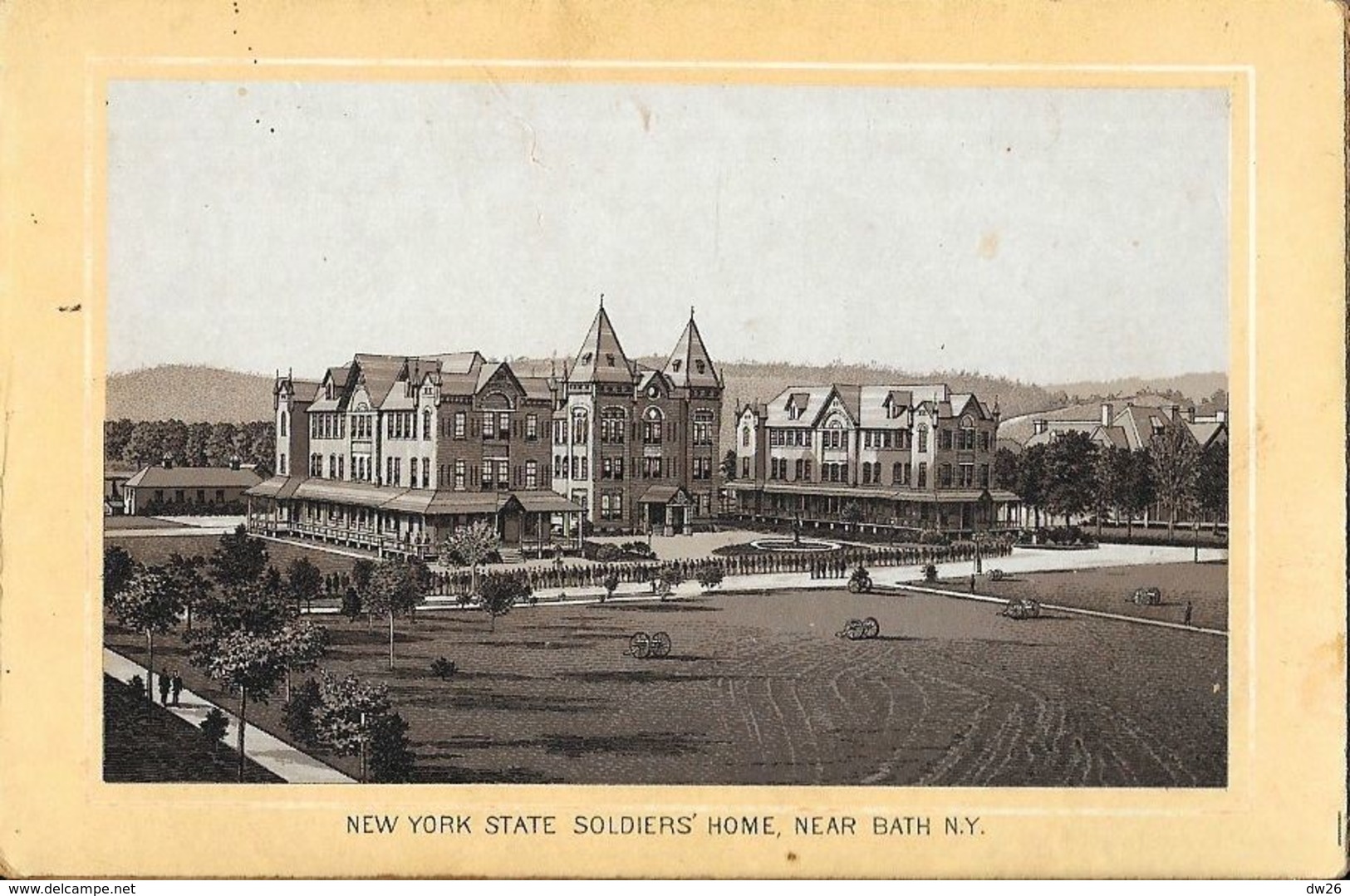 Photo Cartonnée: New York State Soldiers' Home, Near Bath N.Y. - Format 7,5 X 11,5 Cm - Places