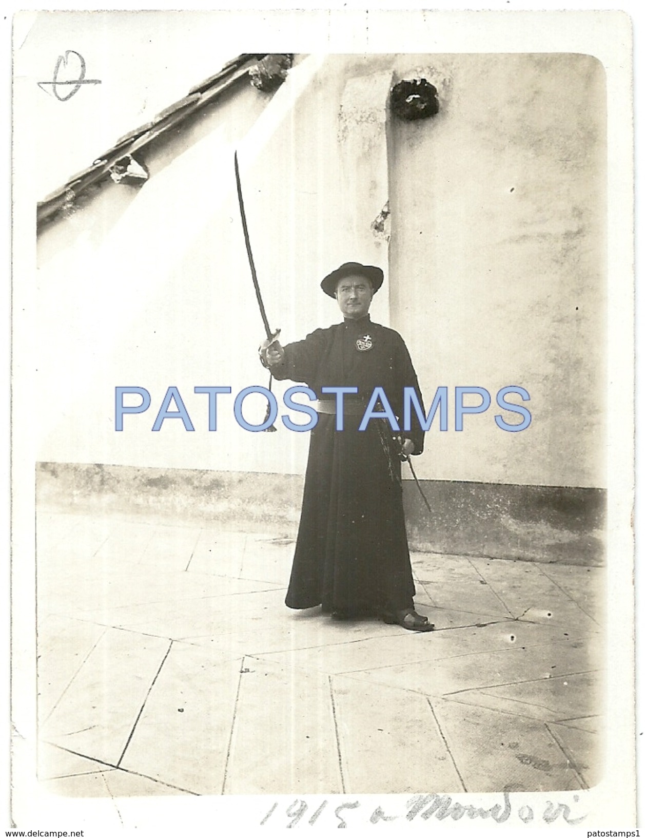 63027 ITALY MONDOVI CUNEO PARISH PRIEST YEAR 1915 PHOTO NO POSTAL TYPE POSTCARD - Fotografia