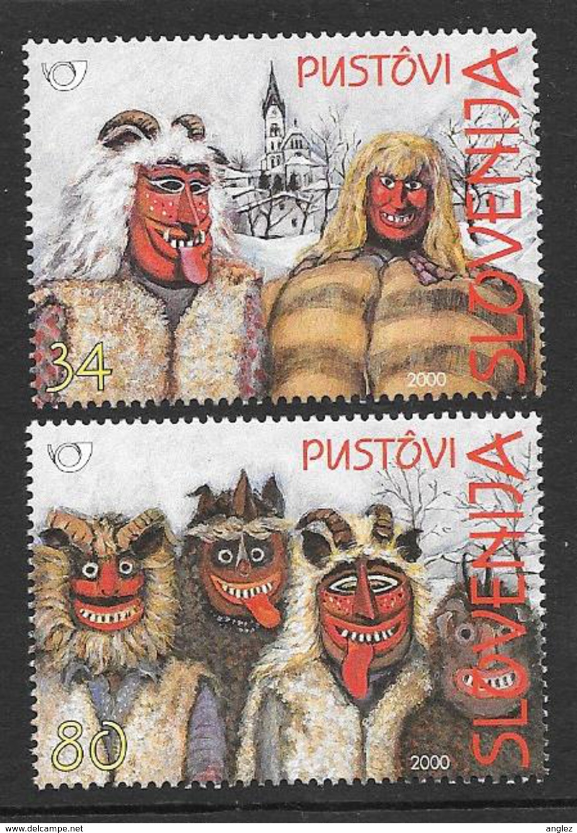 Slovenia: 2000 Pustovi Carnival Masks 2v MNH - Slovenia