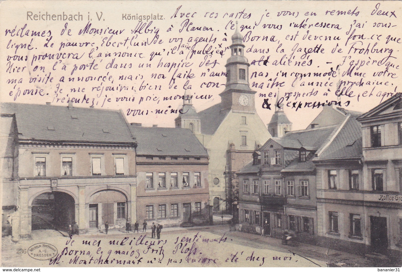 CPA ALLEMAGNE @ REICHENBACH I Vogtl. - KONIGSPLATZ En 1903 @ SAXE - Reichenbach I. Vogtl.