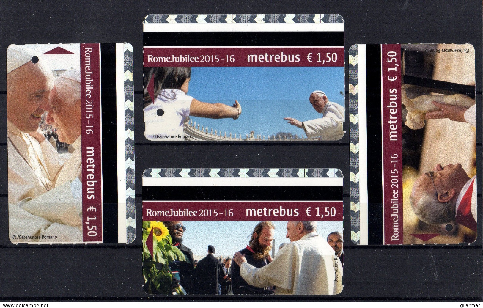 SPECIAL PACK 4 BIGLIETTI AUTOBUS ROMA - ATAC - METREBUS - BIT - ROMA GIUBILEO 2015-2016 - PAPA FRANCESCO - Europa